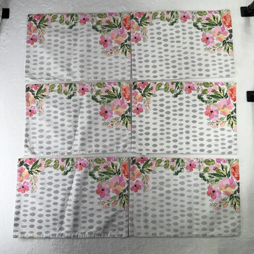 World Market 14pc Table Linen Set Floral Watercolor Runner Placemats Napkins